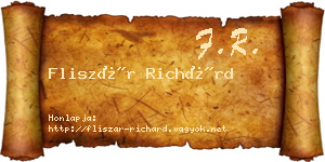 Fliszár Richárd névjegykártya